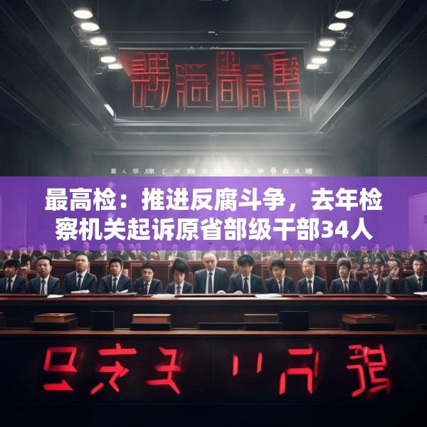 最高检：推进反腐斗争，去年检察机关起诉原省部级干部34人