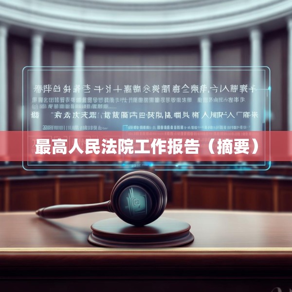 最高人民法院工作报告（摘要）