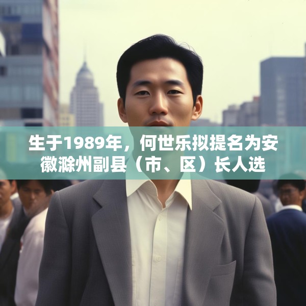生于1989年，何世乐拟提名为安徽滁州副县（市、区）长人选