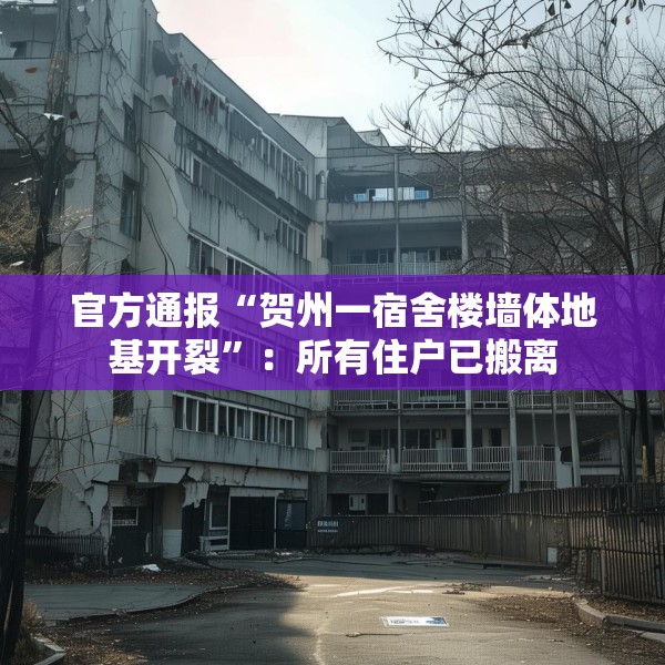 官方通报“贺州一宿舍楼墙体地基开裂”：所有住户已搬离