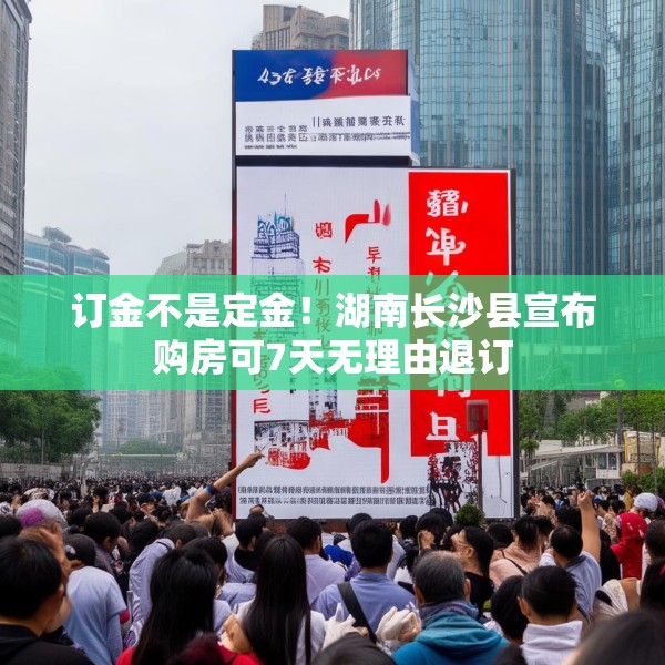 订金不是定金！湖南长沙县宣布购房可7天无理由退订