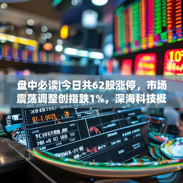 盘中必读|今日共62股涨停，市场震荡调整创指跌1%，深海科技概念逆势活跃