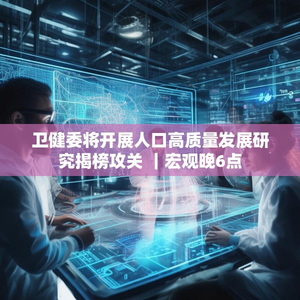 卫健委将开展人口高质量发展研究揭榜攻关 ｜宏观晚6点