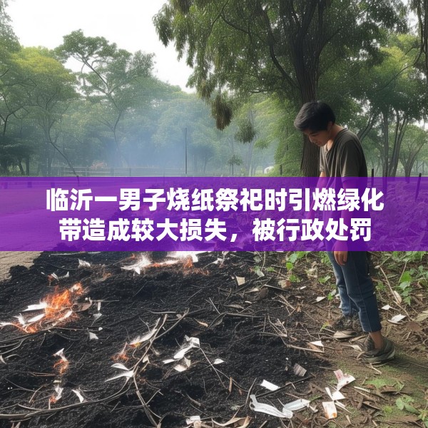 临沂一男子烧纸祭祀时引燃绿化带造成较大损失，被行政处罚