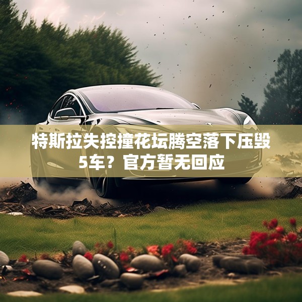 特斯拉失控撞花坛腾空落下压毁5车？官方暂无回应