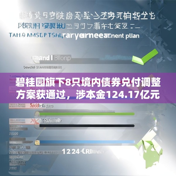 碧桂园旗下8只境内债券兑付调整方案获通过，涉本金124.17亿元
