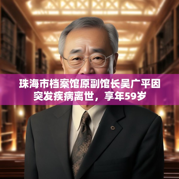 珠海市档案馆原副馆长吴广平因突发疾病离世，享年59岁