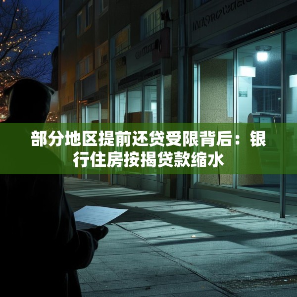 部分地区提前还贷受限背后：银行住房按揭贷款缩水