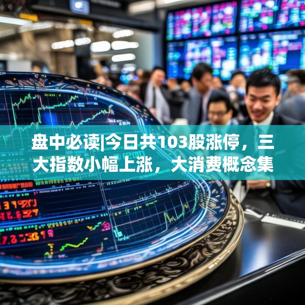 盘中必读|今日共103股涨停，三大指数小幅上涨，大消费概念集体爆发