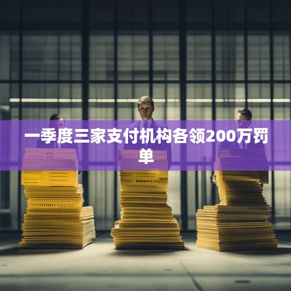 一季度三家支付机构各领200万罚单