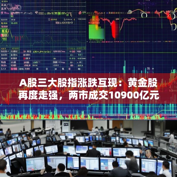 A股三大股指涨跌互现：黄金股再度走强，两市成交10900亿元