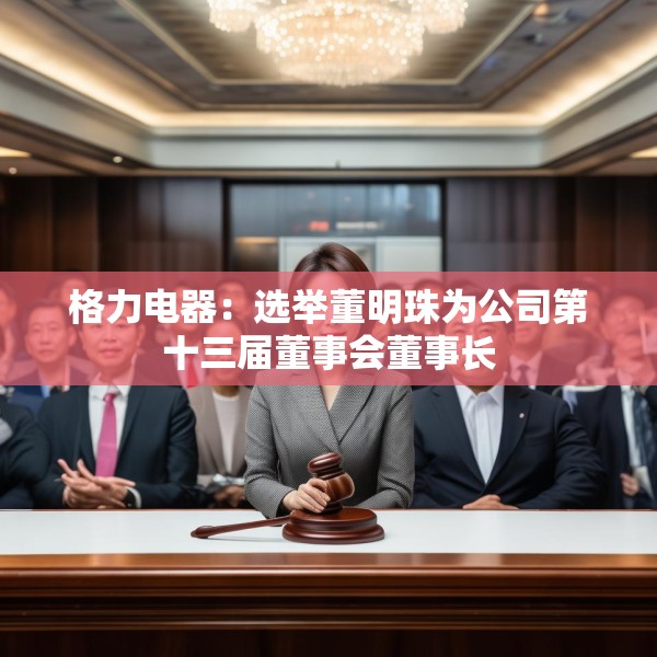 格力电器：选举董明珠为公司第十三届董事会董事长