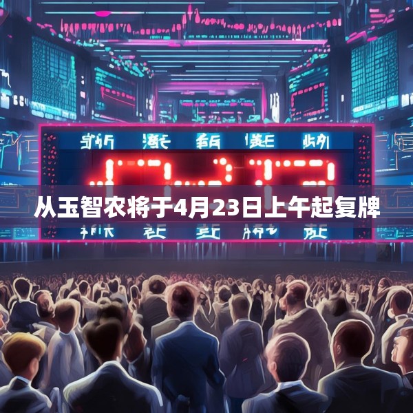 从玉智农将于4月23日上午起复牌
