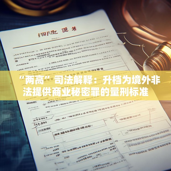 “两高”司法解释：升档为境外非法提供商业秘密罪的量刑标准