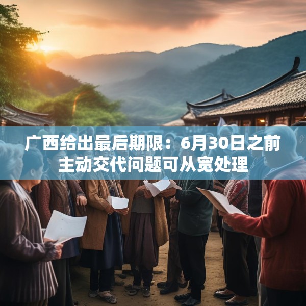 广西给出最后期限：6月30日之前主动交代问题可从宽处理