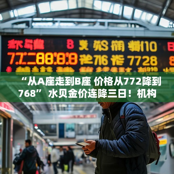 “从A座走到B座 价格从772降到768” 水贝金价连降三日！机构调整预期