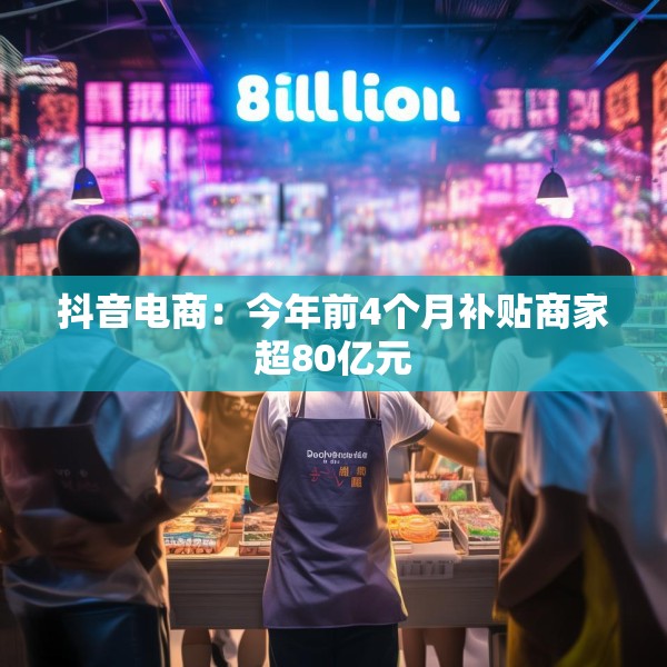 抖音电商：今年前4个月补贴商家超80亿元