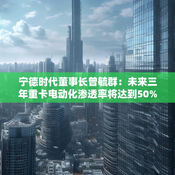 宁德时代董事长曾毓群：未来三年重卡电动化渗透率将达到50%