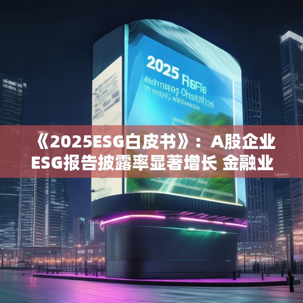 《2025ESG白皮书》：A股企业ESG报告披露率显著增长 金融业覆盖率超90