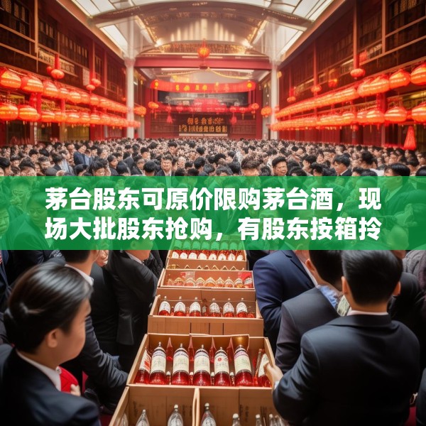 茅台股东可原价限购茅台酒，现场大批股东抢购，有股东按箱拎