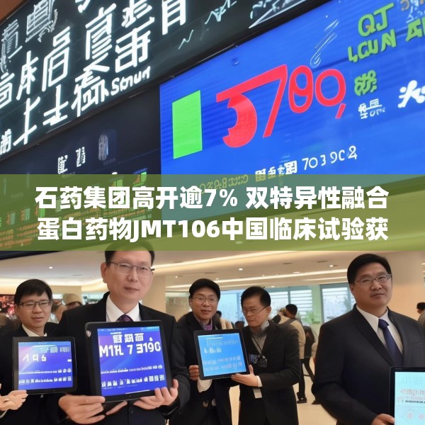 石药集团高开逾7% 双特异性融合蛋白药物JMT106中国临床试验获批