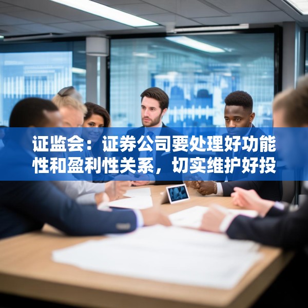 证监会：证券公司要处理好功能性和盈利性关系，切实维护好投资者利益