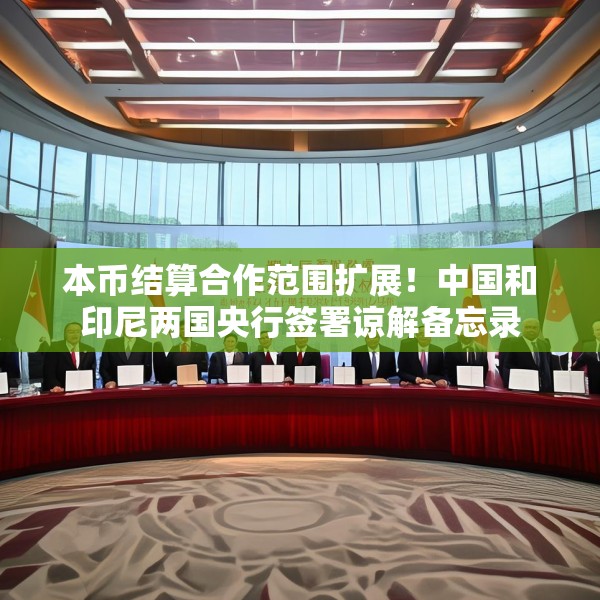 本币结算合作范围扩展！中国和印尼两国央行签署谅解备忘录