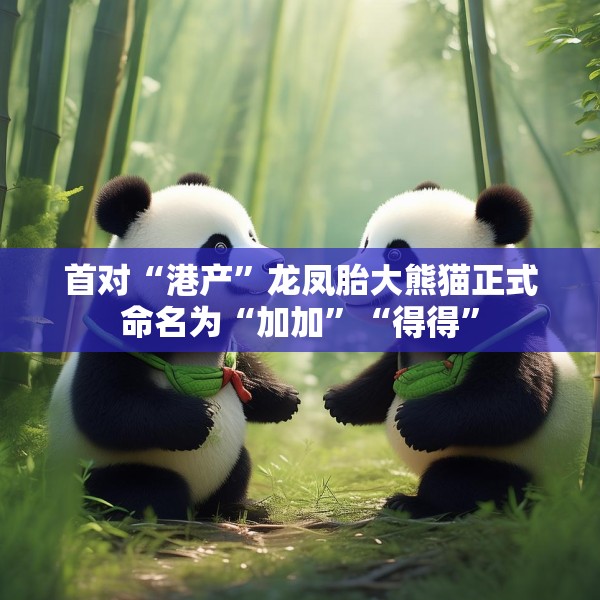 首对“港产”龙凤胎大熊猫正式命名为“加加”“得得”