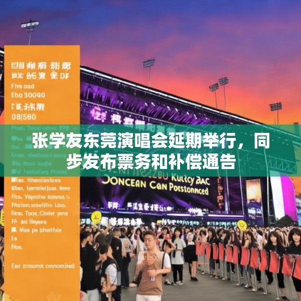 张学友东莞演唱会延期举行，同步发布票务和补偿通告