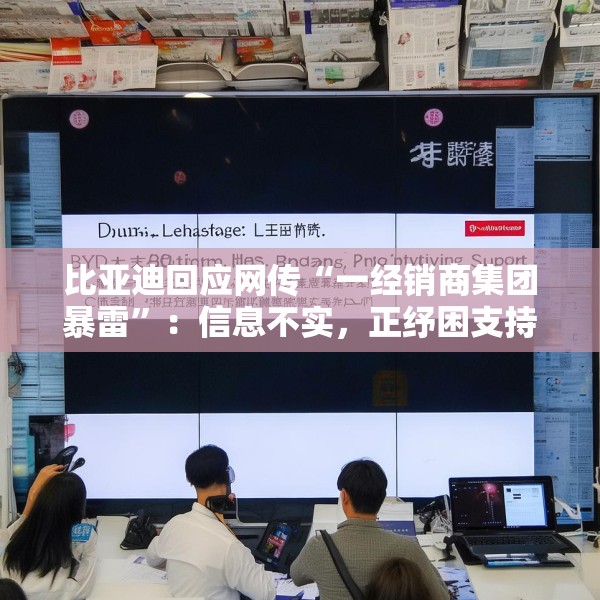 比亚迪回应网传“一经销商集团暴雷”：信息不实，正纾困支持