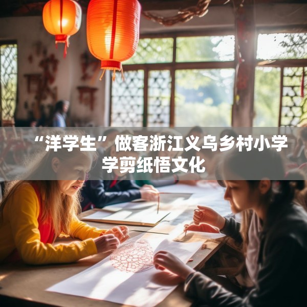 “洋学生”做客浙江义乌乡村小学学剪纸悟文化