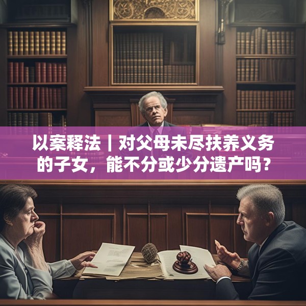 以案释法｜对父母未尽扶养义务的子女，能不分或少分遗产吗？