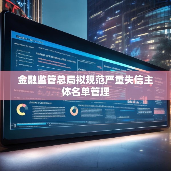 金融监管总局拟规范严重失信主体名单管理