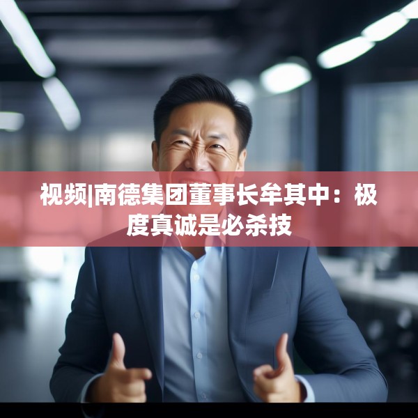 视频|南德集团董事长牟其中：极度真诚是必杀技