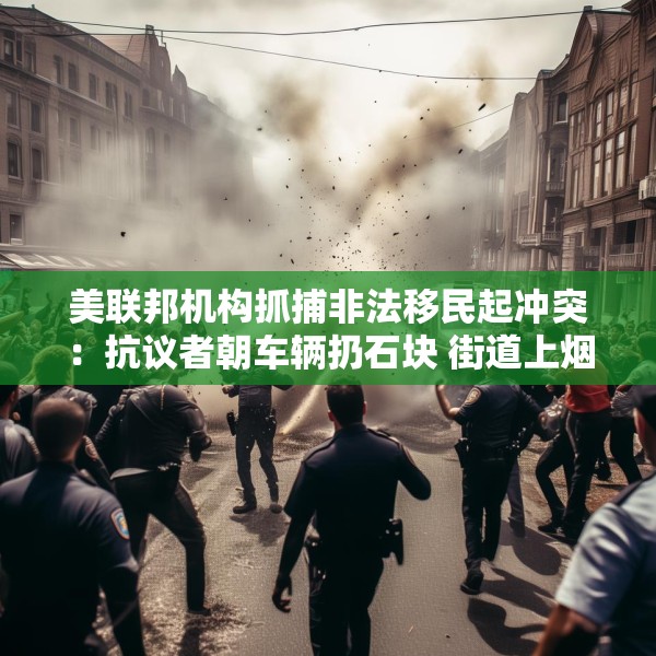 美联邦机构抓捕非法移民起冲突：抗议者朝车辆扔石块 街道上烟雾弥漫
