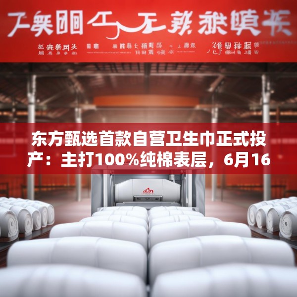 东方甄选首款自营卫生巾正式投产：主打100%纯棉表层，6月16日开售