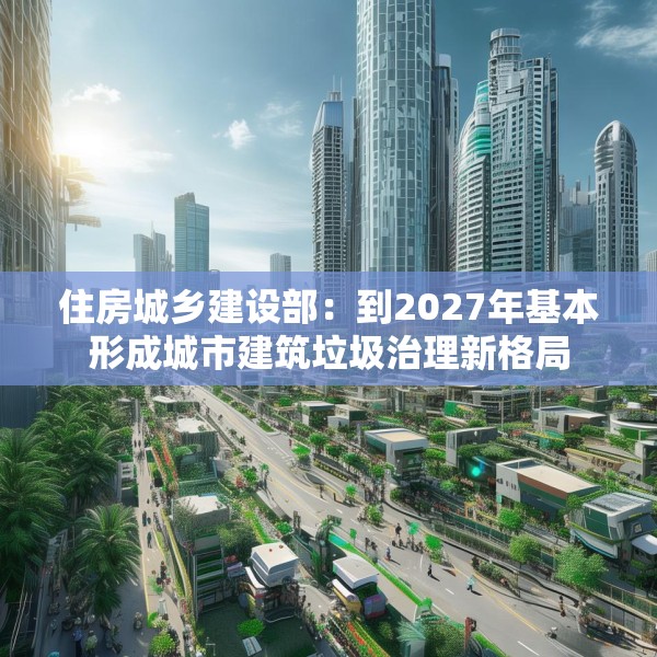 住房城乡建设部：到2027年基本形成城市建筑垃圾治理新格局