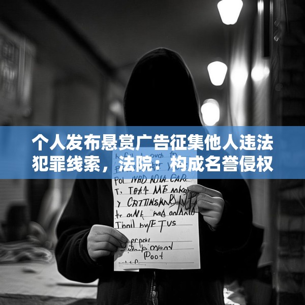 个人发布悬赏广告征集他人违法犯罪线索，法院：构成名誉侵权