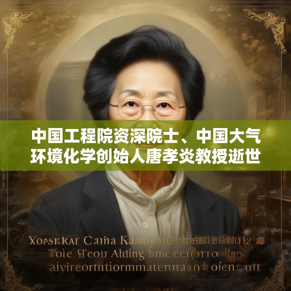 中国工程院资深院士、中国大气环境化学创始人唐孝炎教授逝世