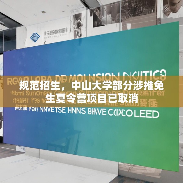 规范招生，中山大学部分涉推免生夏令营项目已取消